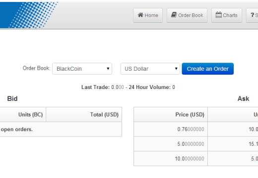 Blackcoin trading on VaultofSatoshi.com