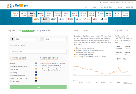 Buy Blackcoins at Litebit.eu